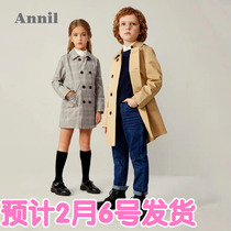 Annel boys and girls neutral spring and autumn dress lapel windbreaker jacket Korean handsome top EM035362