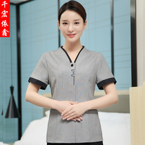 Cleaning clothes long-sleeved hotel hotel rooms work clothes Female government property hospital cleaning aunt summer short-sleeved new