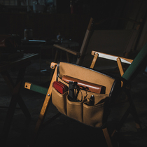 Reformed Vintage canvas with leather chair side hanging bag Outdoor camping folding chair storage bag Mobile phone bag side hanging bag