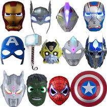 Children Captain America Glowing Mask Shield Iron Man Optimus Prime Wasp Thor Toy Adult Helmet column