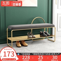 Shoe stool Household door can sit soft bag cushion shoe cabinet door Nordic light luxury simple entrance shoe stool