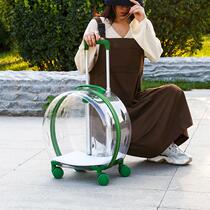 Dog cart bubble box cat bag easy to go out pet dog space capsule large capacity cat transparent pull rod breathable