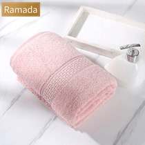 Ramada household adult pure cotton plain thickened jacquard bath towel family installed couples and men and women 70*140cm bath towel