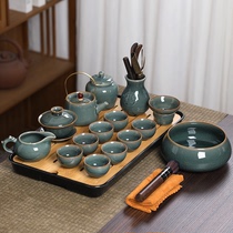 Longquan celadon Kung Fu tea set office special set home light luxury ceramic tea pot Cup complete set of retro