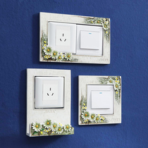 Wall sticker decoration simple modern creative personality panel socket protective cover light switch patch decorative cover home wall decoration