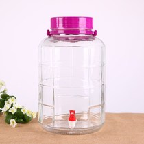 Glass wine bottle with faucet wine jar large 10kg 20kg 30kg sealed medicine wine jar wine wine jar household
