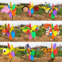 New three-dimensional tail cartoon windmill toys outdoor childrens gift stalls creative traditional windmill