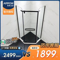 Wrigley net red shower room diamond-shaped integral bathroom household wet and dry separation bath screen bathroom partition glass door