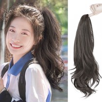Net red wig female summer high horse tail clip long hair braid simulation hair curly hair tie type natural non-trace micro roll