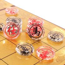 Transparent Chinese crystal chess portable folding hand chessboard to send elders children students beginner to send tutorial