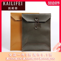 KAILIFEI 2018 new casual mens clutch envelope bag cowhide vertical file bag computer bag