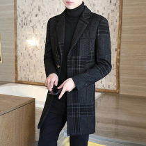 Rich Bird Mens woolen coat autumn and winter Korean fashion slim woolen coat long casual trench coat coat
