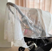  Korea ins stroller mosquito net full cover type universal baby embroidery gauze stroller summer anti-mosquito cover breathable
