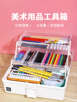 Art toolbox for primary school students multi-functional drawing storage box Home Childrens portable nail storage box trumpet