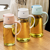 Japan-style automatic opening and closing glass oil jug with oil pouring oil kitchen home leak proof without hanging oil soy sauce vinegar oil bottle