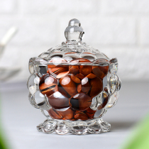 Special clearance Crystal glass sugar cans Household melon seeds candy snacks Sugar cans Storage small cans creative mini ornaments