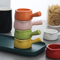 Japanese ceramic belt handle Mini small milk pot Small milk pot Milk cup Milk jar with handle Milk cup Sauce dish Coffee appliance