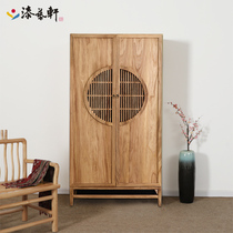 New Chinese solid wood wardrobe home bedroom modern full log two door homestay custom storage old elm wardrobe