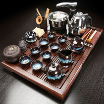 Zen tea tray Solid wood household simple Chinese tea set set Office Kung fu small tea table kettle integrated tray