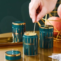 Toothpick box Nordic ins light luxury emerald toothpick tube Net celebrity hotel special creative toothpick barrel high-end household