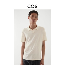 COS mens standard version short sleeve open collar polo shirt white 2021 autumn and winter New 1025770002