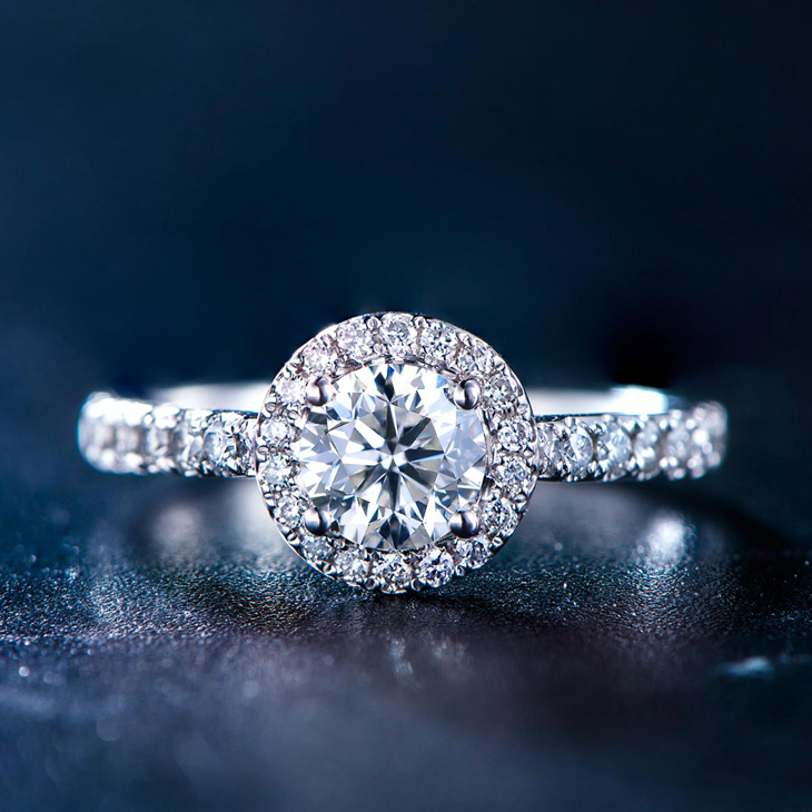 1克拉豪华群镶18k钻戒女戒指正品50分结婚求婚gia裸钻石定制专柜