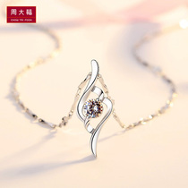 Chow Tai Fook PT950 platinum necklace Light luxury white gold clavicle diamond pendant Tanabata Valentines Day gift to girlfriend