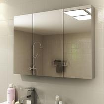 Toilet mirror with rack integrated stainless steel bathroom mirror cabinet storage wall-mounted toilet mirror box toilet