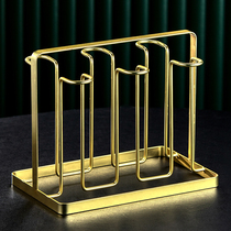 Light luxury stainless steel cup holder drain household Cup storage rack creative tray upside down glass water Cup shelf