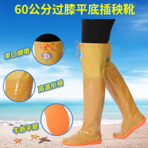 Knee transplanting boots soft bottom paddy field socks women farmland boots Mens Light water shoes high tube waterproof rain shoes rubber shoes water boots