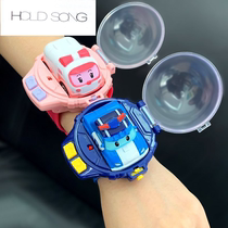 Charging Net red shake sound same cartoon remote control watch car Purley toy car Amba boy children gift