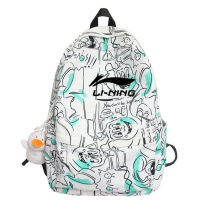 China Li Ning Double Shoulder Bag Men And Women Large Capacity Travel Backpack Leisure Junior High School High School College Student School Bag Linings