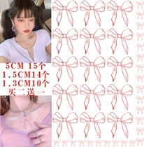Sexy lasting ins Wind Net red collarbone bow cute waterproof female girl small tattoo stickers fresh fingers