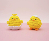 Eggshell chicken crochet illustration non-material bag handmade wool knitting doll non-finished without video tutorial