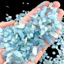 Natural aquamarine crystal gravel Aquamarine size particles Crystal stone for Buddha for Manza bulk gemstones