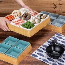 Japanese-style nine-house grade tray snack dish measamine imitation pot with dish with dish anti-string fraction disc commercial