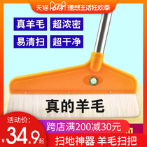 Jieyawei wool broom combination dustpan Household single wooden floor Mane sweeping soft hair broom set artifact