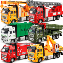 Simulation alloy childrens toy excavator engineering vehicle ladder fire truck fuel tank garbage truck military boy toy