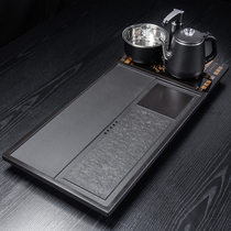 Natural black gold stone tea tray Whole stone tea table tray Automatic one-size household drainage modern tea sea