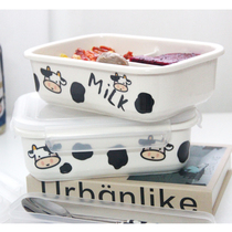 Cute cartoon ceramic cow split lunch box microwave oven heating office worker student lunch Japanese creative home