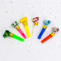 Childrens birthday blowing dragon creative toy baby birthday cheer blowing roll funny telescopic whistle dress up gift