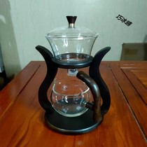 Creative palace lantern glass lazy kung fu tea set household transparent magnetic water semi-automatic tea brewers