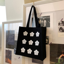 ANDCICI @ French chanson bag ~ black and white design style canvas bag women shoulder bag student schoolbag big shopping bag