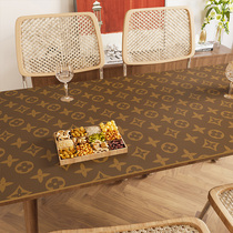 Light luxury table mat Waterproof oil-proof and anti-scalding table mat Rectangular silicone leather coffee table table mat High-grade sense tablecloth