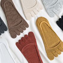 Five-finger socks lady socks spring anti-smell stealth cotton shallow summer thin silicone anti-slip all-cotton