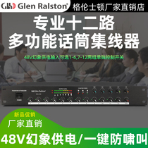 Glen Ralston Grenston Professional Multifunction Microphone 12 Road Hub with 48V Mirage Power Mixer Anti-howl called Performance Conference Speech Smart reverberation Regulator