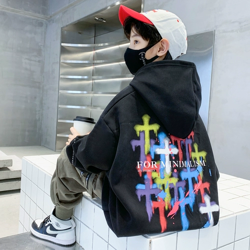 Детская летняя одежда, толстовка с капюшоном, осенний лонгслив для мальчиков, коллекция 2023, осенняя, подходит для подростков