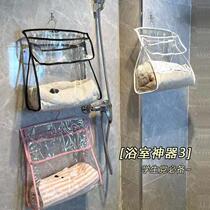 Transparent bathroom waterproof hanging bag bathing discharge clothes containing hanging pockets wall-mounted door rear dorm room with deviner bag