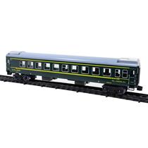 Simulation of small train model track childrens toys China YZ25 green leather passenger and cargo car open car shed boy