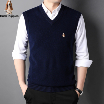 HushPuppies walking man cashmere thick pullover v neck autumn winter business leisure middle-aged wool vest